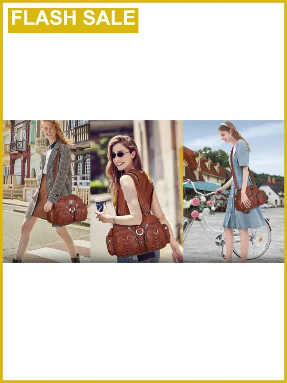 Vegan Leather Hobo Bag Crossbody Multipocket Purse for Women
